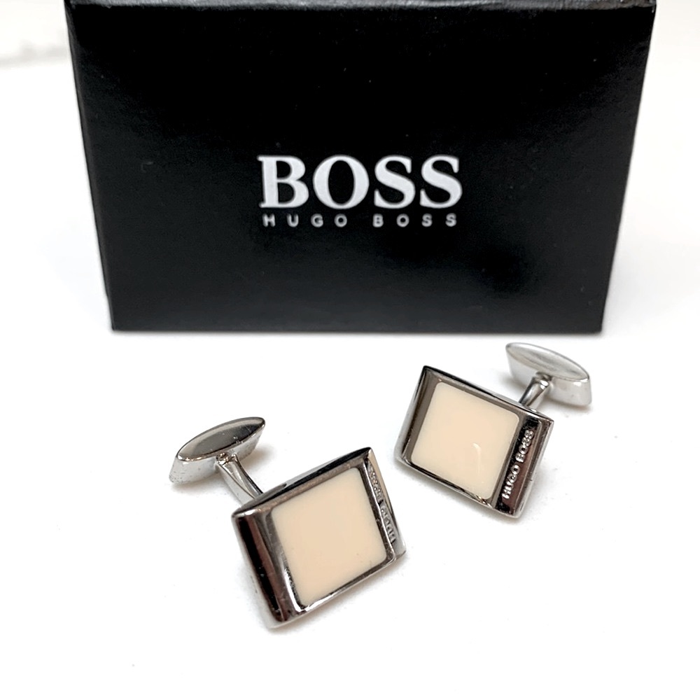 Hugo Boss Silver & Pearl Cufflinks